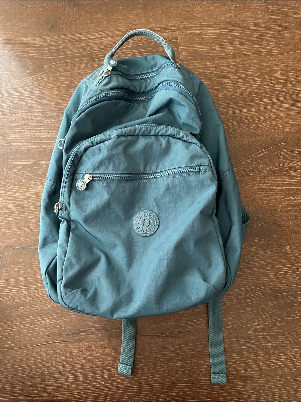 Kipling Teal Blue Casual Backpack with Front Pocket